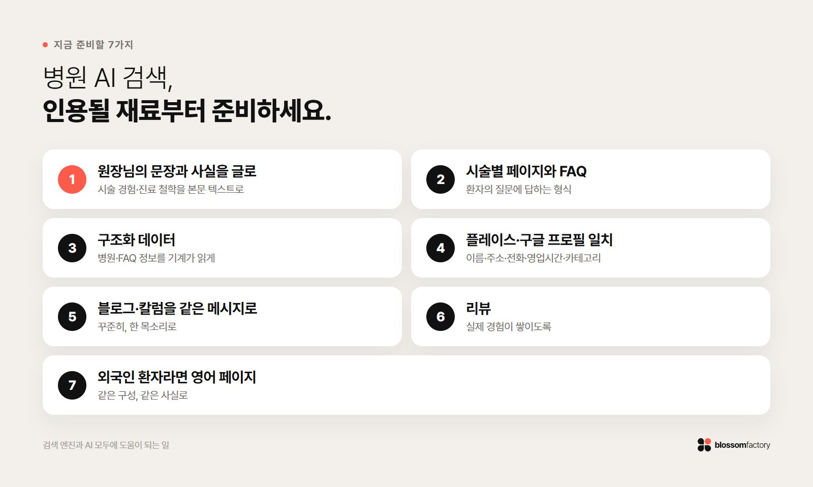 병원 AI 검색 노출을 위해 지금 준비할 7가지 체크리스트