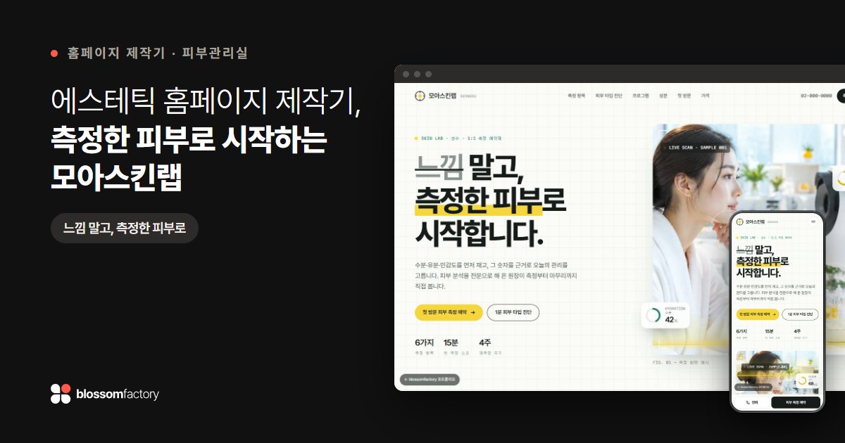 에스테틱 홈페이지 제작기, 측정한 피부로 시작하는 모아스킨랩