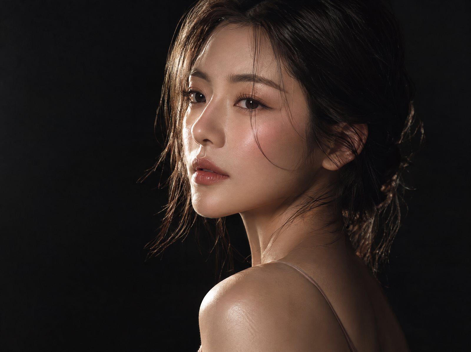 콧대와 옆선이 보이는 여성 사진
