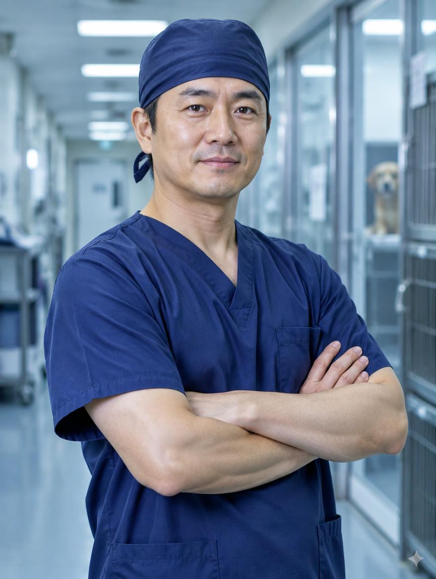 수술복을 입은 한빛동물메디컬센터 대표원장