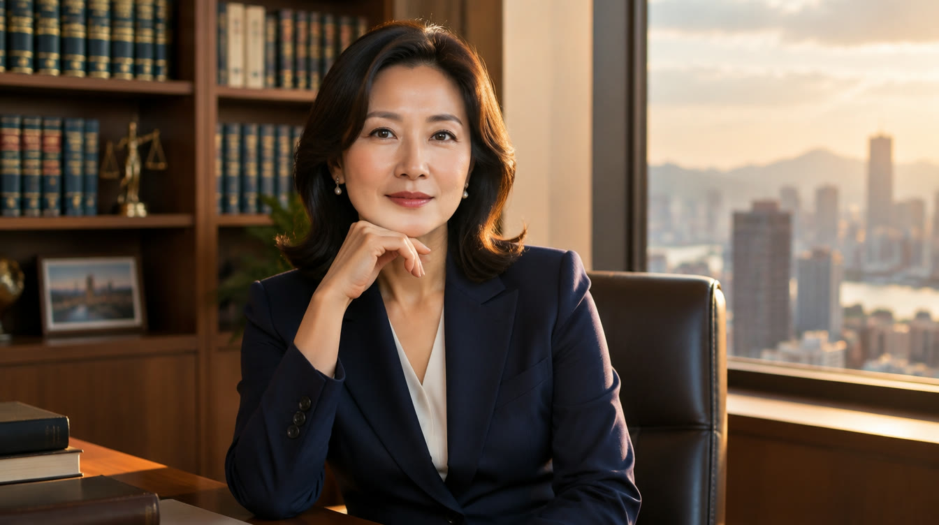 서재에서 턱을 괴고 앉은 정언법률사무소 대표 변호사