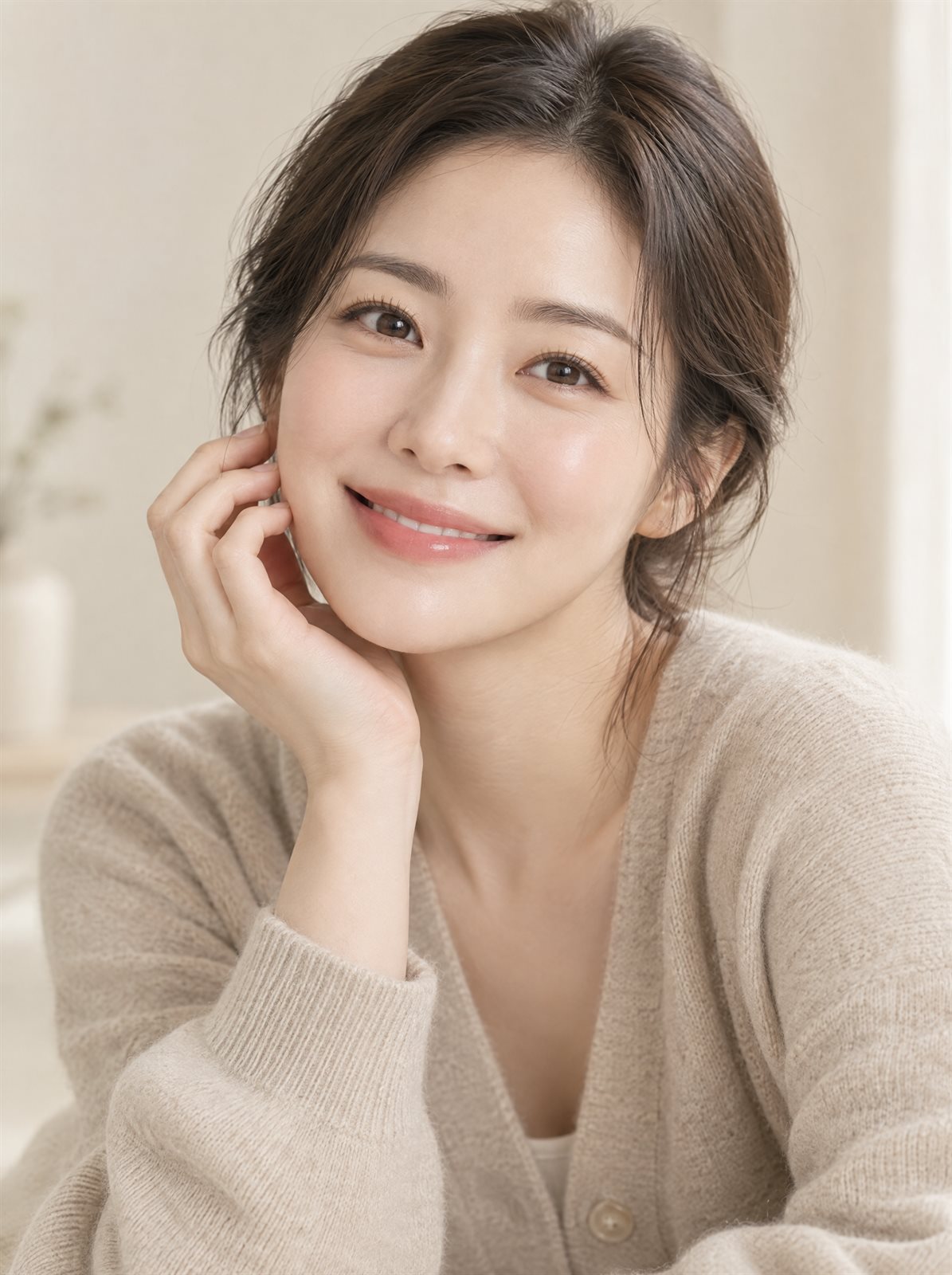 편안하게 웃는 인물 사진