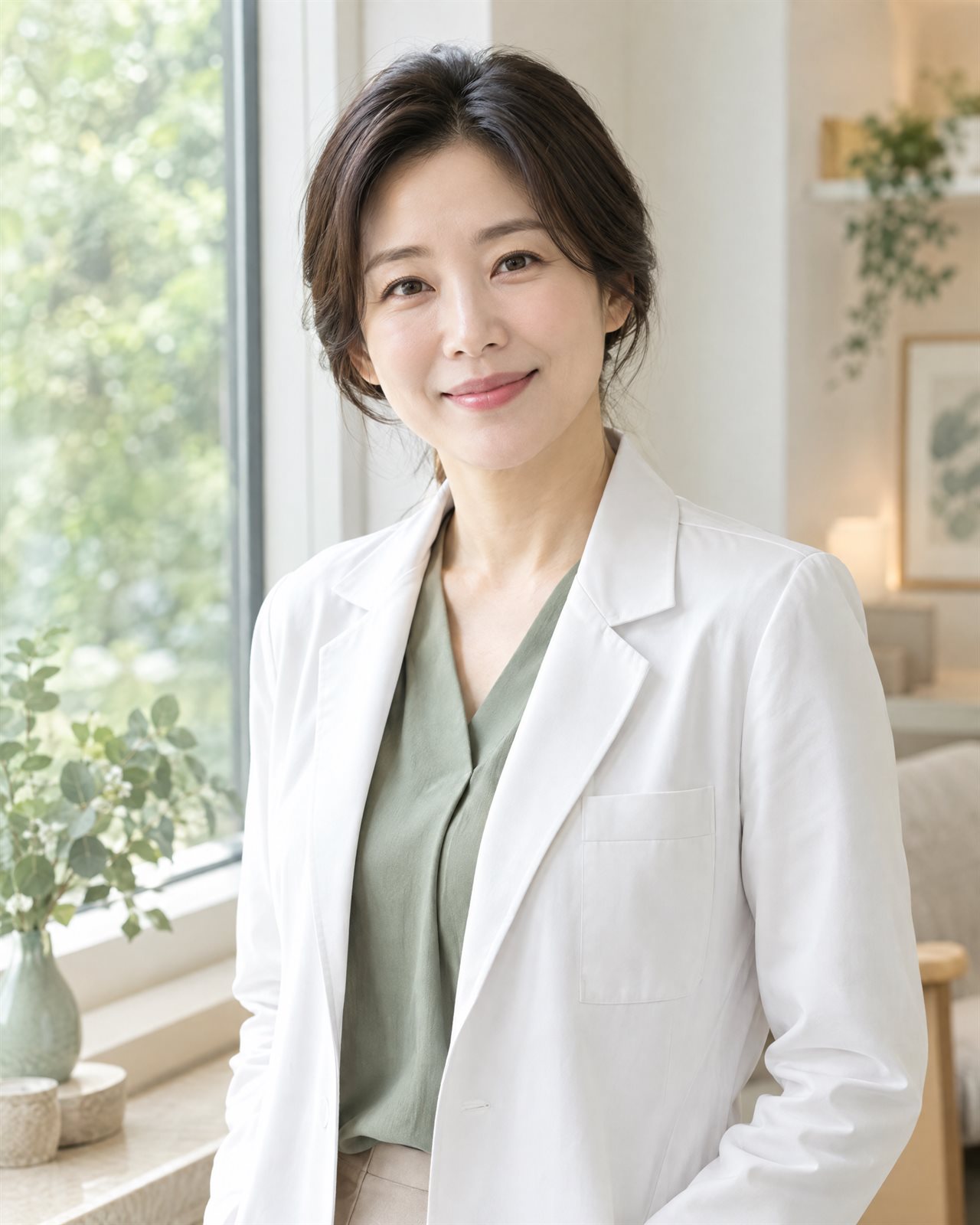창가에 서서 미소 짓는 온결외과 대표원장